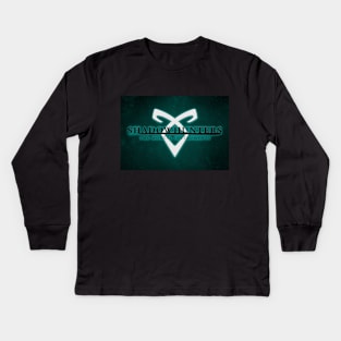 Shadowhunters - Angelic Rune - Blue Glow Kids Long Sleeve T-Shirt